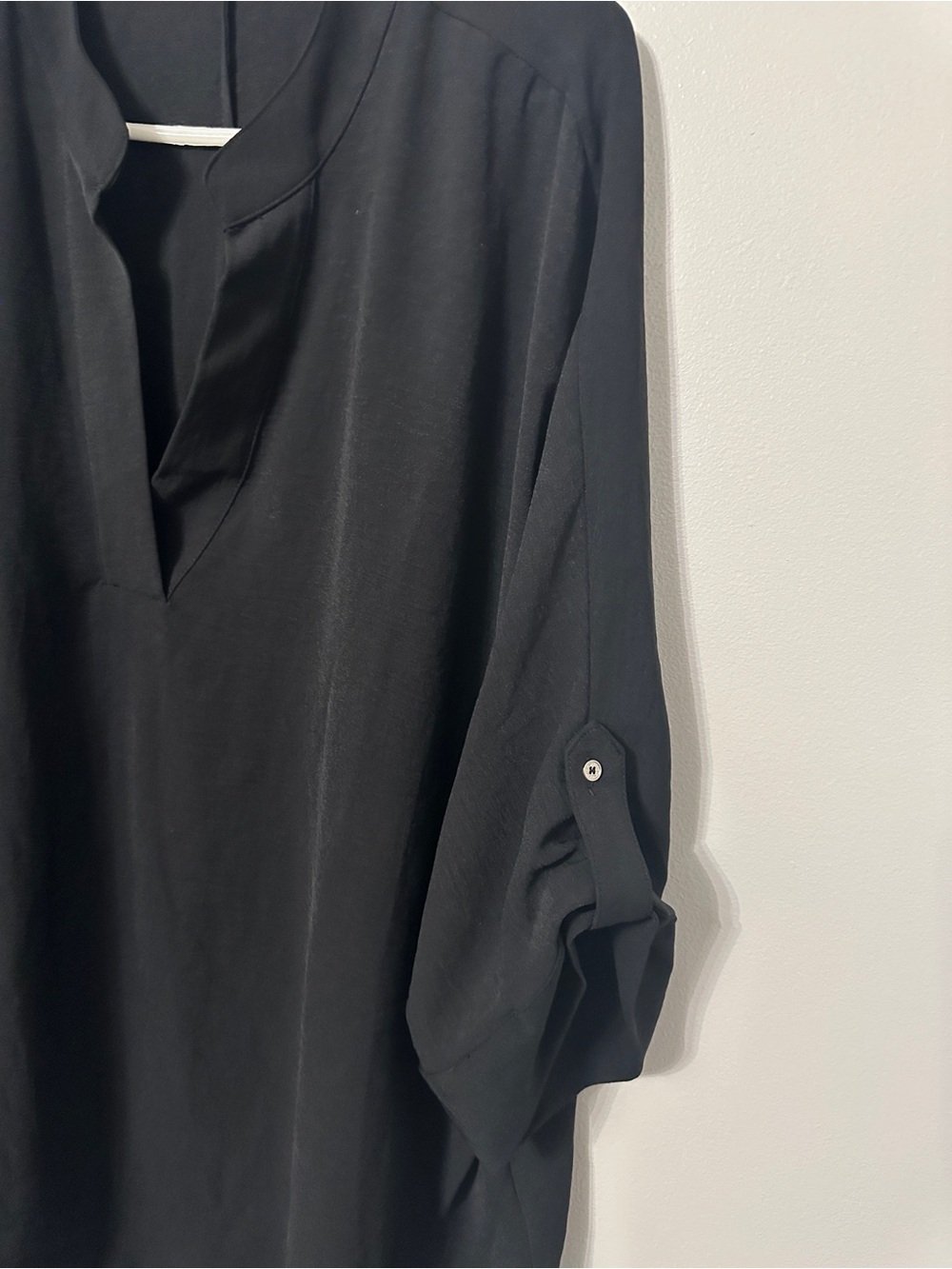 Calvin Klein Black Oversized Blouse 2X Plus Size Relaxed Fit Minimalist - Picture 3 of 11